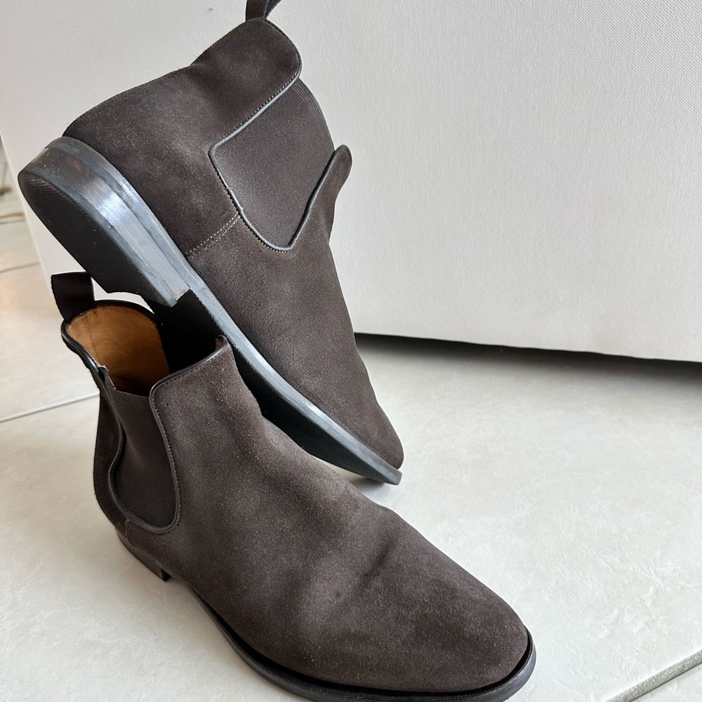 Brown leather suede shoes